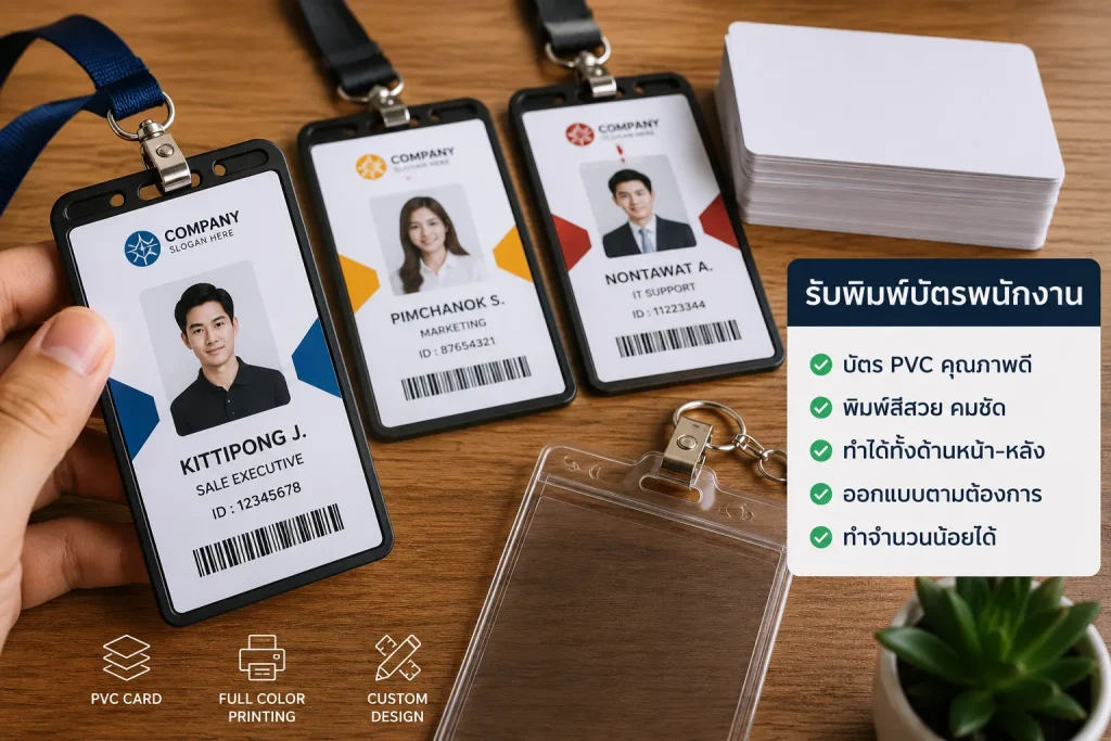 รับพิมบัตรพนักงาน pvc